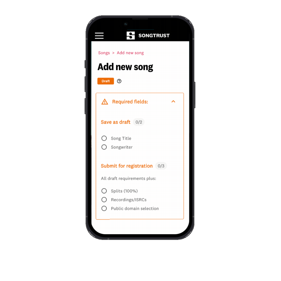 Adding a Song to Songtrust